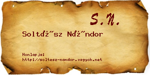 Soltész Nándor névjegykártya